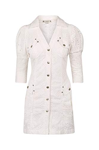 H Preppy Vestido Bordado En Algodón Modelo 7747 Color Blanco (S)