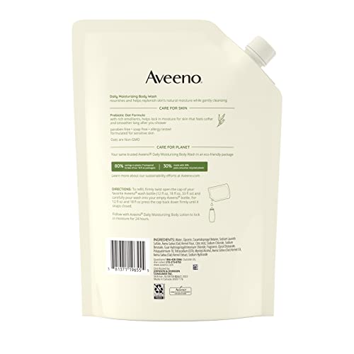 Aveeno Daily Moisturizing Body Wash, Soothing Oat, Refill, 36 Fl. Oz #TOP7