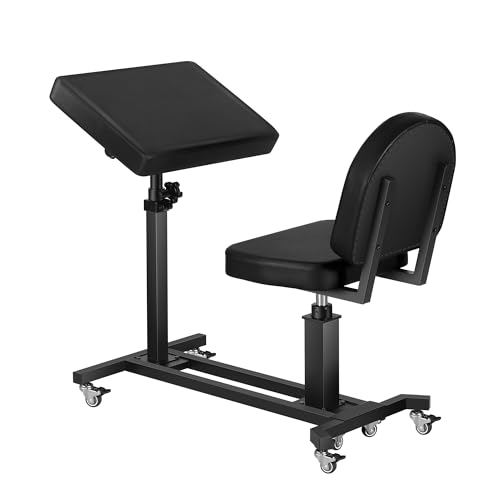 Poaremmy Upgraded Tattoo Chair with Arm Rest and Backrest on Six Wheels Hydraulic Tattoo Armchair with Adjustable Height for Client