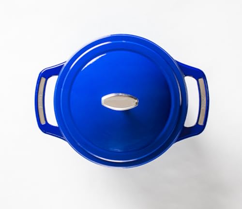 Image of Lodge USA Enamel 4.5 Qt Enameled Cast Iron Dutch Oven - Cast Iron Cookware - Dutch Oven Pot with Lid - Smoothing Sailing Color - 4.5 Qt Capacity