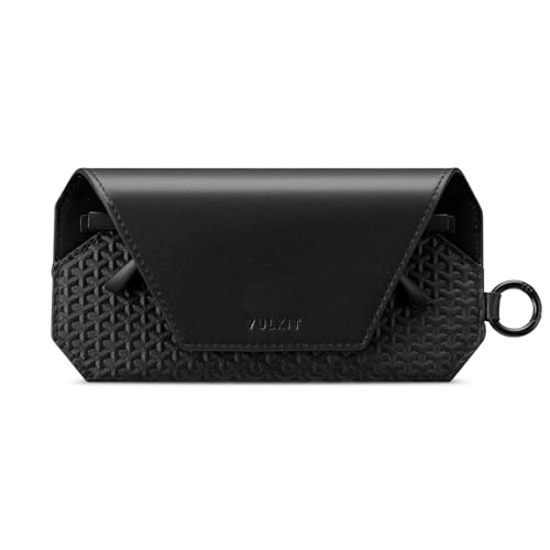 VULKIT Leather Soft Glasses Case Portable Eye Glasses Case for Women & Men Slim Sunglass Case Unisex Eyeglass Case Fit Most Standard Eyeglasses and Sunglasses Black