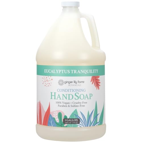 Ginger Lily Farms Botanicals Conditioning Liquid Hand Soap Refill Eucalyptus Tranquility 100% Vegan & Cruelty-Free 1 Gallon (128 fl oz)