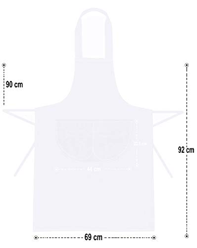 Quick Cleaning Supplies Pack of 2 Unisex Bib Aprons, 100% Combed Cotton, Professional Heavy Duty Grade - Image 3