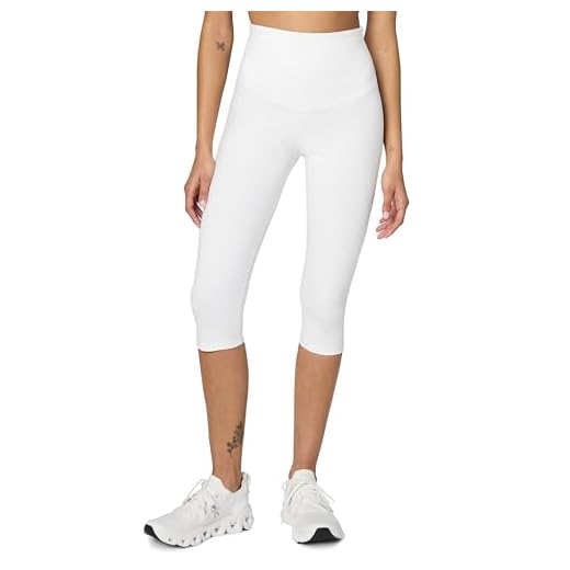 Stretch Cotton Leggings: Comfortable and Versatile Bottoms for Any Occasion | Black Leggings, Leggings with Pockets Yummie Women's Talia Capri Cotton Stretch Shapewear Legging, White, Large