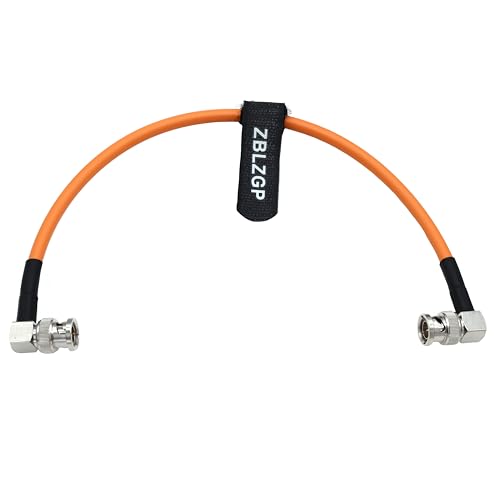 ZBLZGP 12G HD SDI 75 Ohm Video Coaxial Cable Neutrik Right Angle BNC to Right Angle BNC Male for 4K Video Camera (Orange, 50CM)