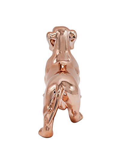 Nayothecorgi Dachshund Dog Statue - Metallic Rose Gold Standing Ceramic Dog Statue - Decorative Dog Sculpture For Garden Or Home Décor - Dachshund Dog Outdoor Statue - (10.82” X 3.62” X 6.61”) #TOP3