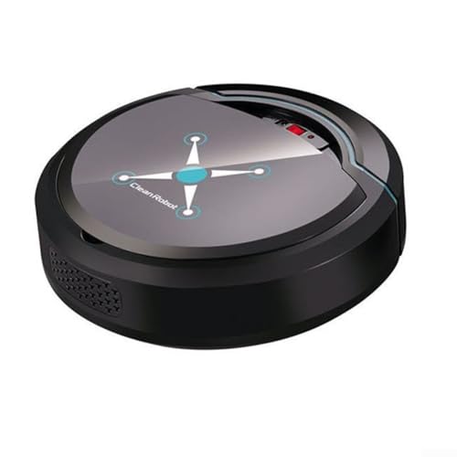 Sumsoctober Robot aspirador recargable, aspiradora robot de bajo ruido, barredora automática, para limpiar alfombras de piso, 22,8 x 22,8 x 7 cm (negro)