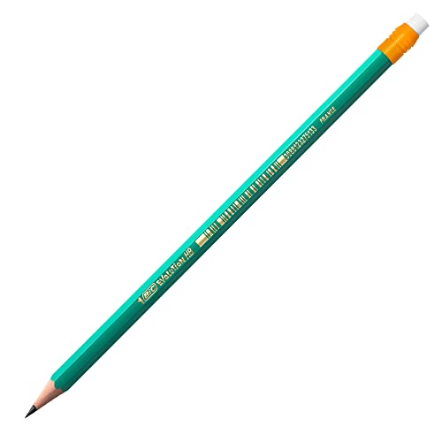 BIC Evolution Original Crayons à Papier avec Gomme Intégrée , Certifiés NF Environnement, Pointe HB, Boîte de 12