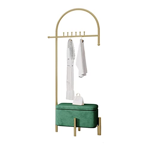 Perchero de Pie Perchero de hierro for suelo, perchero for dormitorio, perchero de almacenamiento de madera for el hogar, perchero for colgar ropa, perchero multifuncional Perchero para Abrigos ( Colo