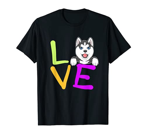 Love my Siberian Husky dog T-Shirt, Black