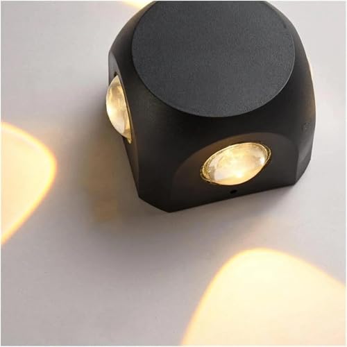 Image of blissbells Modern 4W LED Wall Light with Up & Down Light Effect | Black Aluminum Decorative Wall Lamp for Living Room, Bedroom, Hall & Staircase (4 Way Warm)