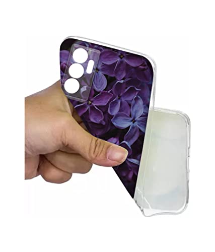 Image of Amazon Brand - Solimo Purple Flowers Printed Silicon Soft TPU Back Case Cover Compatible for Vivo Y75 4G / V23e 5G