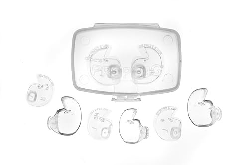 Doc’s Proplugs Combo Pack – (Adult 18+) – Vented – Clear – Includes Case | 4 Sizes in One Pack | Reusable Earplugs for Surfing, Swimming, Diving & More | Blocks Water & Noise | Made in USA