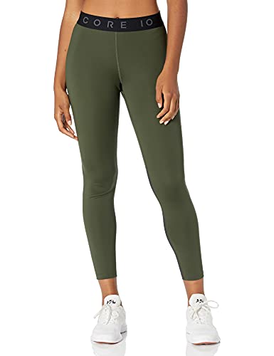 Amazon Brand - Core 10 Women's Standard Lightweight Compression Full-Length Legging, Olive, X-Large