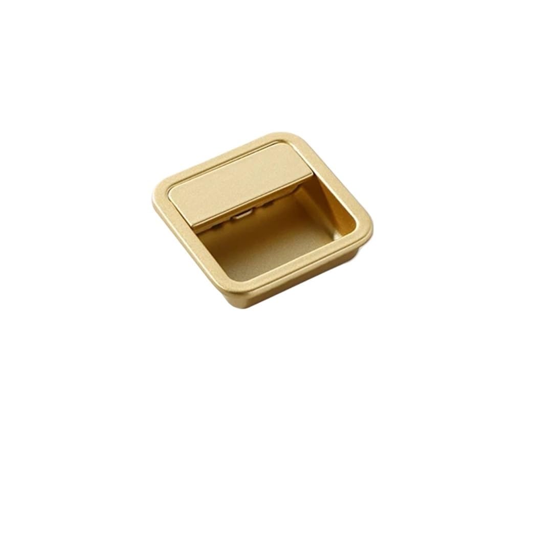 ATEUXOL Recessed Door Handles Drawer Cabinet Door Shoe Concealed Handle Closet Slotted Embedded Invisible Pull(Small-Gold)