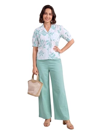 Image of TOPLOT Printing Cotton Crop-Tops Set for Woman || Co ord Set for Women Stylish (5248)
