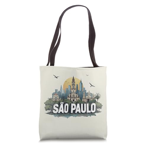 Retro São Paulo Landscape Vintage Souvenir Tote Bag