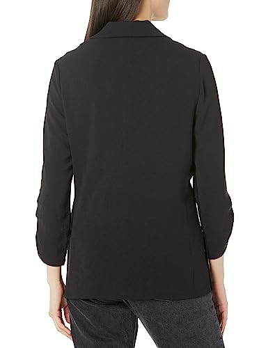 Adrianna Papell Women's Tall Size Ruched 3/4 Sleeve One Button Notch Blazer3