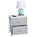 mDesign Mesa de luz con 2 cajones - Organizador de armarios en tela - Cajoneras para armarios, para el dormitorio o el vestidor - Color: gris