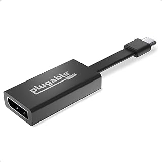 Plugable USB C to DisplayPort Adapter 4K 60Hz, Thunderbolt 3 to DisplayPort Adapter Compatible with MacBook Pro, Windows, Chromebooks, iPad Pro, Dell XPS, and more