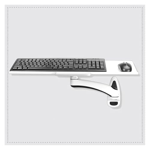 調節可能なキーボードトレイ、壁掛け式引き出し式キーボード引き出し、昇降式デスクアクセサリー、回転式人間工学設計、ホームオフィスの省スペースソリューション(片腕)