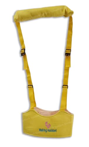 Image of Baby Walking Harness - Handheld Kids Walker Helper - Toddler Infant Walker Harness Assistant Belt - Child Learning Walk Support Assist Trainer Tool - for 7-24 Month Old (Yellow)