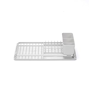 Brabantia 117282 Compact afdruiprek, staal, lichtgrijs, 46,3 x 20 x 12,6 cm,