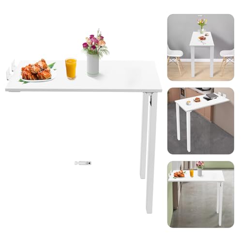Repomanda Mesa Plegable de Comedor en Madera Montado en Pared Mesa de Cocina Plegable Capacidad de Carga 60kg Mesa Cocina Plegable pour Comedor, Cocina, Bar, Pared, 75x40cm - imagen 9