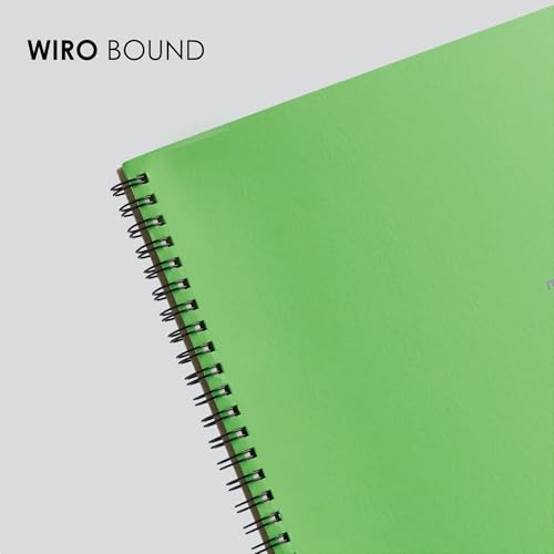 Image of myPAPERCLIP NeoWiro B5 Spiral Ruled Notebook | 160 Pages, 80 GSM, 250 GSM Soft Cover, B5 (6.93 x 9.84 in) | Wiro Bound | Green