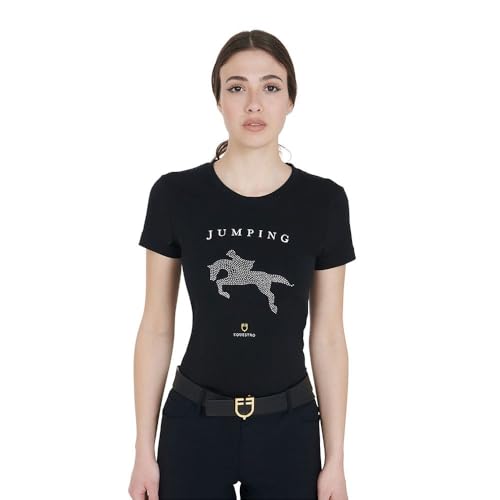 EQUESTRO Jumping Diamonds Short Sleeve T-Shirt S Black