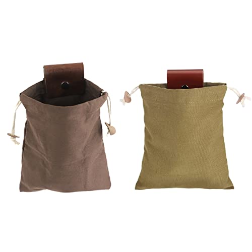 Paialu 2 Stück Tasche für Futtersuche, 8,66 x 8,27 Zoll zusammenklappbarer Canvas Futterbeutel, Pilz-Suchbeutel zum Wandern, Camping, Strandkämmen thumbnail