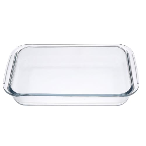 VANZACK Fuente Hornear de Vidrio Templado Resistente Bandeja Rectangular para Horno Microondas y Cocina Doméstica