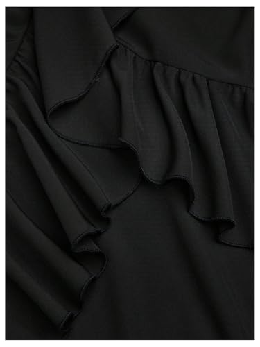 Floerns Women's Plus Size Drawstring Ruched Long Skirt Tiered Ruffle Hem Y2k Skirts3