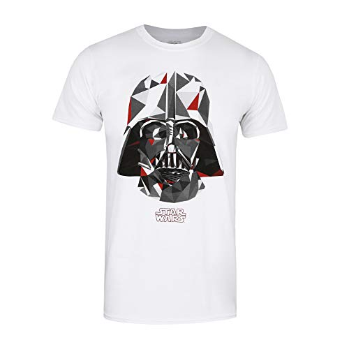 Star Wars Geo Vader Camiseta, Blanco (White White), XX-Large para Hombre