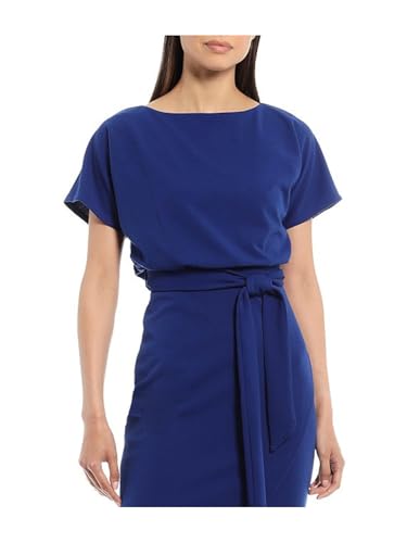 Image of Kensie Womens Short Sleeve Tie Waist Midi Dress