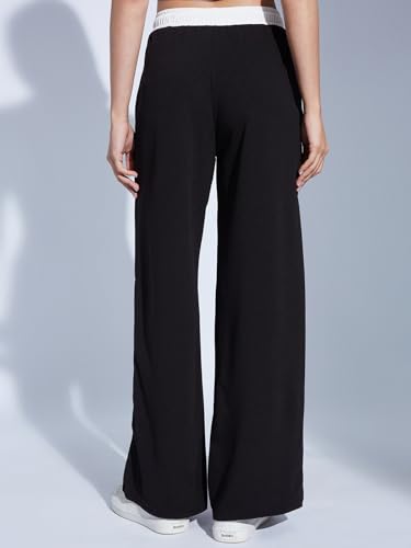 Image of Selvia Women's High Rise Solid Lycra Full Elastic Regular Fit Straight Trouser