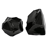 Amazing Gemstone 2 Pieces of Black Obsidian Raw Crystals and Healing Stones, Natural Rocks for Tumbling and DIY Raw Stones and Crystals