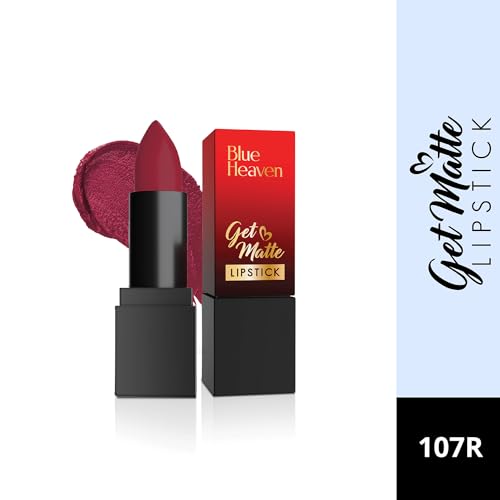 Image of Blue Heaven Get Matte Lipstick | Soft Matte Finish and Lightweight Formula | Intense Pigment | Long-Lasting Lipsticks For Women | 107R | 4gm (Pack of 2)