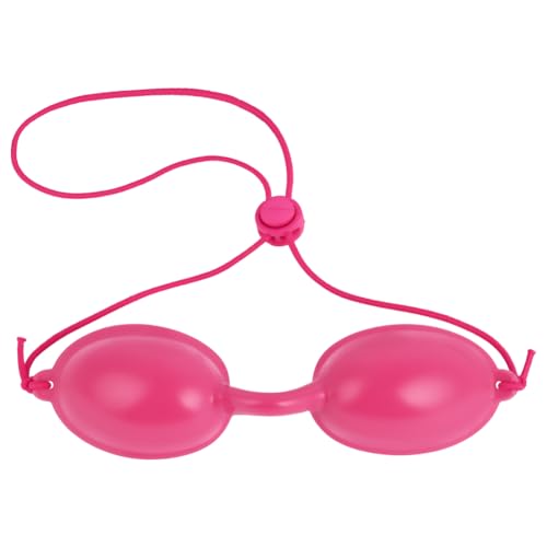 LOPHE Gafas de Bronceado Seguras, 1 Pare Gafas de Belleza Ajustables, Protección Ocular Bronceador, Parche Ocular Protectores UV/IR para Solarium, Fototerapia y Belleza (Rosa)