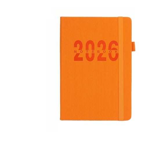 GIUPLFDTG2026年スケジュール帳 A5サイズ 英語表記 日次計画・年間カレンダー 1日1ページ式手帳 (a5,オレンジ色)