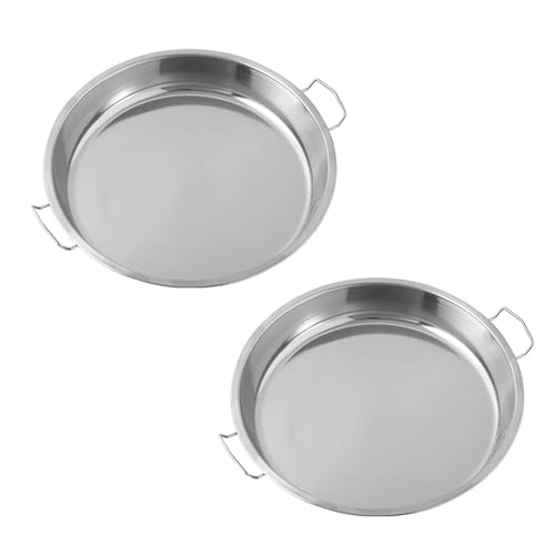 Rdxanc Juego de 2 bandejas de acero inoxidable para cocinar al vapor, moldes para tartas de arroz, moldes redondos para hacer liangpi, utensilios de cocina, aptos para lavavajillas