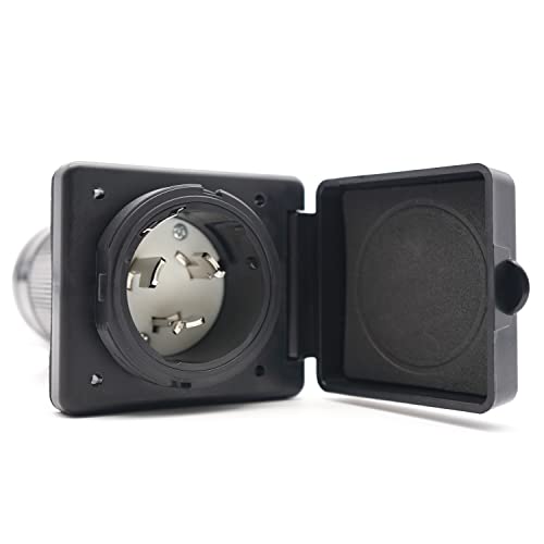 Veepeak 50 Amp Shore Power Inlet Nema Ss2-50P 125V/250V Twist Locking Power Plug Rv Outlet Receptacle For Marine Boat Trailer Camper Shed, Etl Listed #TOP2