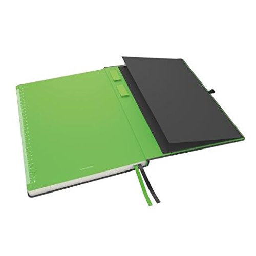 LEITZ Set di 3 quaderni completi, 160 pagine, 96 g, a righe, A5, carta avorio, copertina nera
