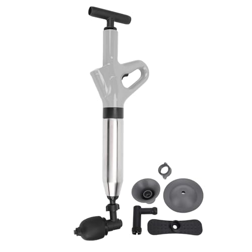 Fabater Toilet Plunger, Drain Clog Remover Plumbing Tools, High Pressure Unblocker Air Drain Gun with Interchangeable Heads, Pressure Indicator, Plungers for Bathroom, Kitchen