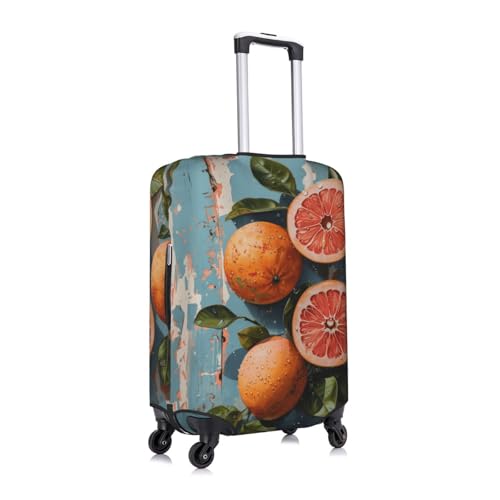 Retro orange art Elastic Travel Luggage Cover Travel Suitcase Protective Cover3