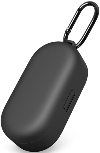 Geiomoo Silicone Case for Bose Sport Earbuds 2020 (Not fit for Bose QuietComfort 2020) Soft Flexible Scratch Resistant Protective Cover with Carabiner (Black)