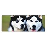 Tamaño extragrande: esta alfombrilla de mouse con estampado de perros Husky de WHJSHOP mide 11.8 x 31.5 pulgadas, proporcionando un amplio espacio para acomodar tu teclado, mouse y otros artículos de escritorio. Ayuda a mantener el escritorio limpio y libre de desorden, mejorando así la experiencia de juego o la eficiencia de trabajo de los jugadores en la oficina.