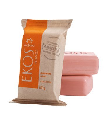 Linha Ekos Natura - Sabonete em Barra Puro Vegetal Pitanga (3 x 100 Gr) - (Natura Ekos Collection - Brazilian Cherry Vegetable Bar Soap (3 x Net 3.53 Oz))
