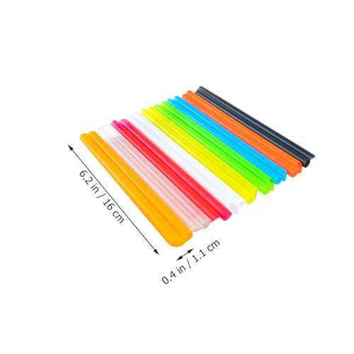 300 pitillos plásticos desechables 16cm x 1.1cm varios colores miniatura 2