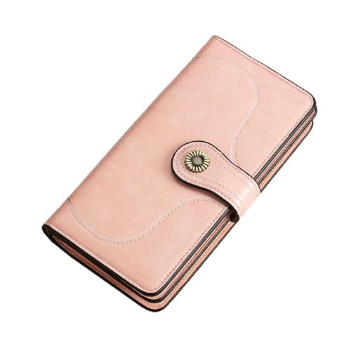 Cowhide anti-theft brush ladies wallet long vintage wallet zipper clutch